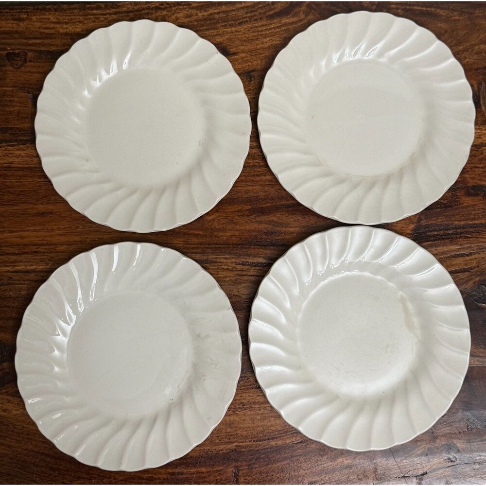 Myott Meakin Staffordshire England Olde Chelsea White Bread Dessert Plate Set 4